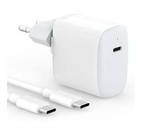 30W Caricatore USB C Compatibile con MacBook Air 13 12, iPad Pro 13, 12.9, 11 2024 2023 2022 2021 2020 2019 M4 M2 M1, iPad Air 5 4, Mini 6, iPad 10, iPhone 15, Google Pixel 8 7, Cavo USB-C da 6.6FT