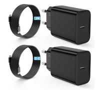 30W Caricatore USB C Rapido for Samsung Galaxy S25 S24 S23 S22 S21 S20fe A54 A53, iPhone 17 16 15/iPad Pro/Mini/Air, Tipo C Cavetto Ricarica per USBC Carica Batteria con Cavo 2M(2 Pack)