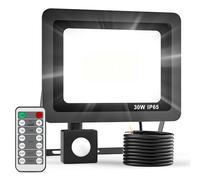 30W Fari Led da Esterno con Sensore di Movimento con Telecomando, IP65 Impermeabile Faretto Led Esterno 3000LM, 40LED 6500K Bianca Fredda - Fari Led Interna ed Esterna per Giardino Cortile Garage