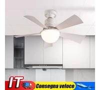 30W LED Dimmable Ceiling Fans Lamp with Remote Control for Home Bedroom (White)