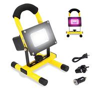 30W ricaricabile PORTATO Luce di lavoro, portatile IP65. Proiettore impermeabile, luci da costruzione all'aperto con supporto staccabile for esterno, campeggio, escursioni e cantiere