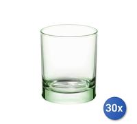 30x Bicchieri In Vetro Iride Verde Per Acqua Cl25