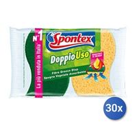 30x Bundle Spugna + Fibra Doppio Uso 2 Pezzi Spontex