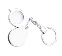 30X Foldable Magnifier Lens Portable Jewelry Loupe With Keychain Handheld Coin Inspector For Stamps Pocket Magnifier
