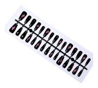 30x/Set Unghie Finte Bastone Pieno Su Unghie Artificiali Unghie Finte Nere Cuore Premere Su