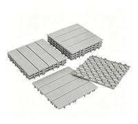30x30 cm Piastrelle for Esterni ad Incastro in PP, 11 Pezzi/1㎡ Pavimenti da Patio con Drenaggio, Antiscivolo per Decorazioni Balconi Cortili Portici, Uso for Tutte le Stagioni(Gray,22)