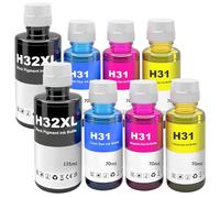 31 32XL Ink 5105 5107 Compatibile con HP 31 32XL Bottiglia di inchiostro Multipack per 7605 7005 7305 7007 7307 6005 6006 570 555 655 559 455 315 319 55 19 76. 05 7306 7006 (confezione da 8 2 nero/2
