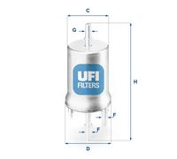 UFI 31.832.00 Filtro carburante per VW POLO (9N) per AUDI A2 (8Z0) Cartuccia