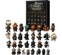31 Nights of Fright, Halloween Countdown Box with Figurines, Halloween Advent Calendar 2025, Scary Doll Collectible Horror Figures, Halloweens Decorations Surprise (31 days)