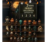 31 Nights of Fright,Halloween Countdown Box with Figurines, Halloween Advent Calendar Gift Box Set, Scary Doll Collectible Horror Figures, Hanging Charms and Mini Decorations