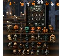 31 Nights of Fright,Halloween Countdown Box with Figurines, Halloween Advent Calendar Gift Box Set, Scary Doll Collectible Horror Figures, Hanging Charms and Mini Decorations