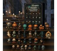 31 Nights of Spavent, scatola per conto alla rovescia di Halloween con statuette, calendario dell'avvento di Halloween, confezione regalo aggiornata 2025, figure horror da collezione, ciondoli da