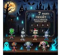 31 notti di paura - Calendario dell'Avvento 2025, scatola per conto alla rovescia di Halloween, bambola spaventosa, da collezione, con ciondoli da appendere, mini decorazioni (7 giorni, #A)