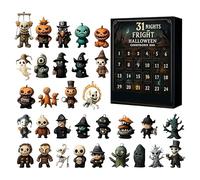 31 Notti di Paura, Calendario dell'Avvento con Conto alla Rovescia di 31 Giorni Contiene Figurine, Bambole Spaventose da Collezione, Mini Ciondoli da Appendere, Decorazioni di Halloween a Sorpresa