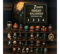 31 notti di paura - Scatola conto alla rovescia di Halloween con statuette, calendario dell'avvento di Halloween, confezione regalo 2025, mini decorazioni e ciondoli da appendere, figure horror da