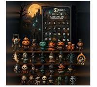 31 notti di paura - Scatola per conto alla rovescia di Halloween con statuette, calendario dell'avvento 2025, confezione regalo per bambole spaventose, personaggi horror da collezione, zucca fantasma