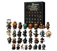 31 Notti di Terrore - Ciondoli Appesi e Mini Decorazioni con Figurine, Set Regalo Calendario Avvento Halloween, Figure Horror da Collezione for Famiglia, Amici, Bambini - 31pz