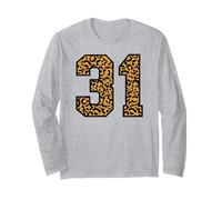 31 Numero Leopard Trentuno Sport di Squadra Varsity Matching Maglia a Manica