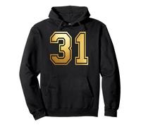 31 Numero Trentuno Team Sports Graphic Varsity Matching Felpa con Cappuccio