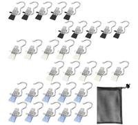 31 Pezzo 360° Appendini con Pinze per Pantaloni, Grucce Appendiabiti in Acciaio Inox, Grucce Metallo Ganci con Pinza, Metallo Ganci con Clip Antiscivolo, Adatto per Abbigliamento, Cappelli e Calze
