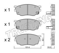 310.0 TRUSTING Kit pastiglie freno, Freno a disco per MAZDA