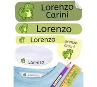 310 etichette personalizzate con icona. 200 etichette in tessuto termoadesive ecologiche + 110 adesivi impermeabili per scuola, asilo nido e casa di cura