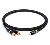 3106 Y Cavo Stereo professionale da enoaudio | VIABLUE T6S oro 24k stereo 3,5 mm - Neutrik RCA (L,R) | HiFi - 2,0 m