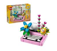 LEGO Creator 3in1 Typewriter with Flowers Toy - Transforms into a Keytar Model or a Flowerpot with a Pen & Notebook - Creative Birthday Gift for 8+ Year Old Girls & Boys - 31169