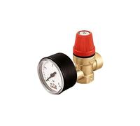 313425 Valvola di sicurezza attacchi FF, con manometro 1/2" 2,5 BAR CALEFFI