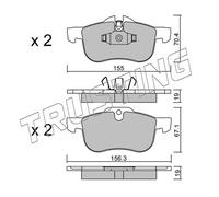 316.0 TRUSTING Kit pastiglie freno, Freno a disco per MG,ROVER
