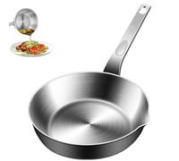 316 Stainless Steel Mini Egg Pan with Pouring Spout - Single Serve Small Frying Skillet for Eggs, Omelette, Butter Melting & Salse, Compatibile con tutti i cooktops (Gas, induzione, ceramica