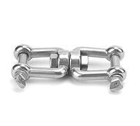 316 Stainless Steel Swivel Shackle | Universal Marine Device for Ships/Boats/Docks | Rolling Chain Link Design, 92mm x 32mm