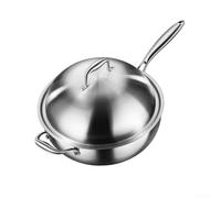 316 Stainless Steel Wok 34cm Deep Non-Coated Induction | per premium 316 grade steel, rust resistant, construction, deep 12.5cm design, includes matching lid