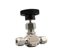 316L Stainless Steel Compression Double Ferrule Tube Connector Adjustable Needle Globe Valve OD 3 4 6 8 10 12 14mm 1/8" 1/4" 3/8(6MM)