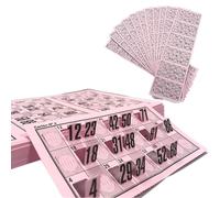 318 Cartelle Bingo/Lotto Prefustellate e Riutilizzabili - 90 Palline Numerate, Set per Gioco della Tombola e Bingo, Gioco da Tavolo Tradizionale per Gruppi, Pronto all’Uso (Rosa)