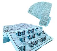 318 Cartelle Bingo/Lotto Prefustellate e Riutilizzabili - 90 Palline Numerate, Set per Gioco della Tombola e Bingo, Gioco da Tavolo Tradizionale per Gruppi, Pronto all’Uso (Blu)