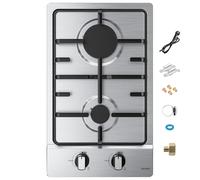 31cm Piano Cottura Domino 2 Fuochi Built-in Cucina a gas Acciaio inossidabile