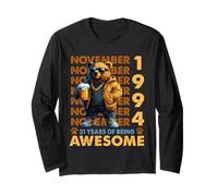 31st Birthday Bear Legends November 1994 31 Years Old Mens Maglia a Manica