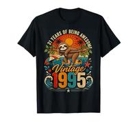 31st Birthday Retro Sloth Tropical Vintage 1995 31 Years Old Maglietta
