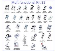 32/42pcs Gambo Basso Orlo Arrotolato Piedino Scatto per Universale Cucito Per