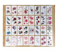 32 adesivi per tatuaggi con fiori Pishi, impermeabili al vento, carini, femminili, duraturi, con piccole farfalle fresche, parole inglesi