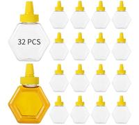 32 bottiglie trasparenti da spremere per miele, barattoli in plastica ricaricabili da 200 ml con coperchi a ugello, dispenser riutilizzabili per miele