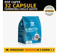 32 Capsule Pop Caffè E-GUSTO DEK decaffeinato compatibili Dolce Gusto