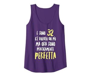32 Compleanno Donna Anni Testo Divertente Femmina Canotta