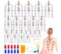 32 coppette con pompa a vuoto, set di coppette in silicone, per massaggiare le coppette in plastica, per braccia, gambe, schiena, spalle, collo