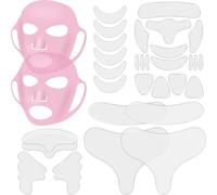 32 Cuscinetti in Silicone per Viso Torace Collo Riutilizzabili Patch Antirughe per Fronte Maschera Facciale Pad per Lifting Facciale Cerotti Antirughe per Occhio Bocca (Trasparente)