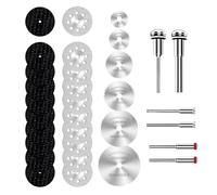 32 dischi diamantati da taglio, rivestiti in diamante fine per utensili rotanti Dremel, con mandrini da 3 mm e 6 mm, design sottile da 0,6 mm, per taglio di vetro, pietra, piastrelle in ceramica