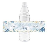 32 etichette per bottiglie d'acqua Sea You Soon, per baby shower, animali dell'oceano Oh, adesivi per bottiglie d'acqua, involucri sotto il mare, per rivelare il genere e la decorazione per feste