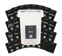 32 etiketten vorratsdosen Wesentliche Schwarz auf Deutsch - küche aufbewahrung & organisation, etiketten küche vorrat, küchenetiketten, beschriftung vorratsdosen, küchenzubehör, küchen gadgets