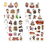32 Fogli Adesivi Pirati per Bambini 8 Stili di Adesivi Pirata Scrapbooking Sticker Pirati dei Caraibi Impermeabili Sticker Bottiglie Feste Di Compleanno per Bambinis, Artigianato, Regali